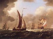 Francis Swaine Small craft at sea in a stiff breeze oil painting picture wholesale